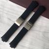 Classci Men's Convex Mouth Silicone Rubber Watchband 24x11mm Black Waterproof Resin Strap Fit For ORIs AQuis 733 Watch Stock