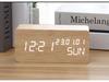 Rectangular Perpetual Wooden LED Clock with Voice Control and Wake-up Function