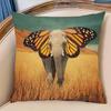 Water Color Painting Elephant Sofa Throw Pillows Home Decor Cotton Linen African Thailand Elephants Outdoor Cushion Car Pillow