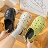 2025 новые туфли с дырками женские летние на волнистой подошве садовые туфли платформа ЭВА для улицы сумка главная медсестра крутые тапочки
