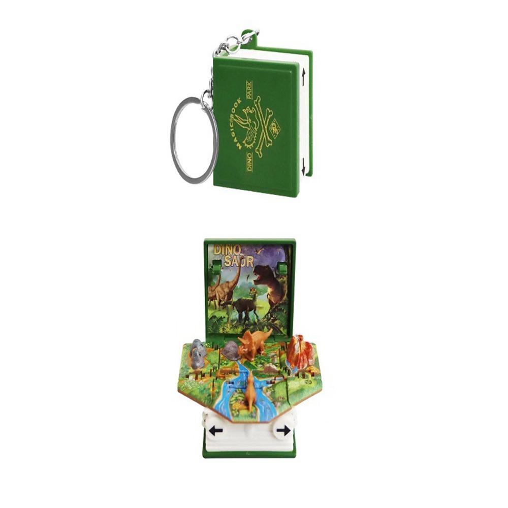 Party Favors 3D Books Keychain Toys Mini Dinosaurs Figures Book Fashion 3D Dinosaur Toys