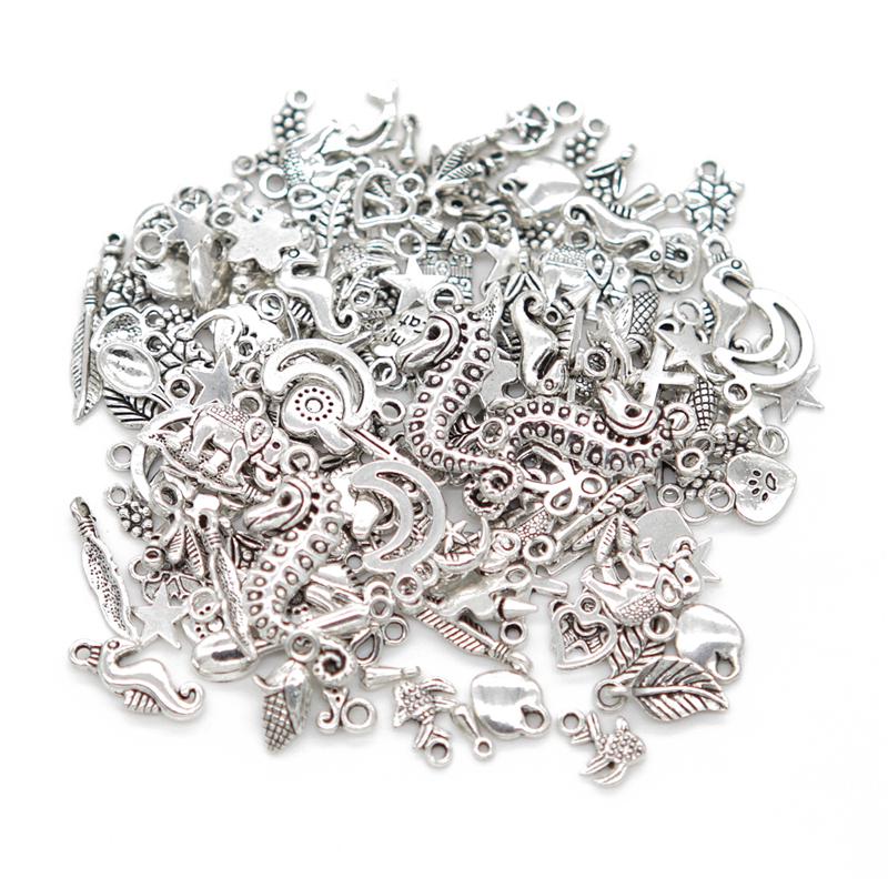 100pcs Mixed Charm Pendants Jewelry DIY
