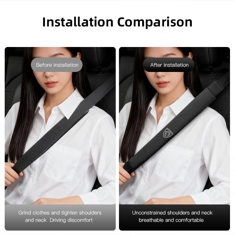2Pcs Car Seat Belt Suede Leather Shoulder Protection Cover For Peugeot 208 3008 206 308 307 207 407 508 2008 5008 301 406 408
