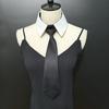 Classical Student Detachable Choker False Collar with Black Neck Tie Front for Women School Uniform Blouse Accessory