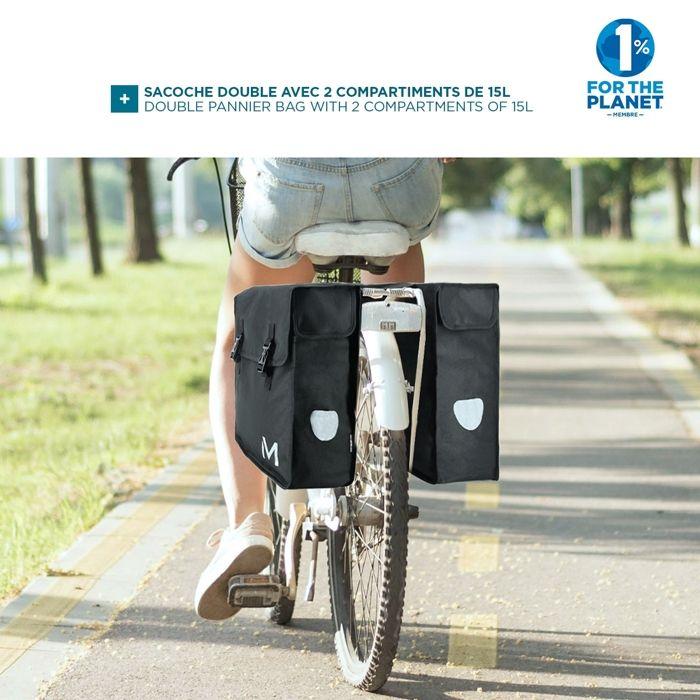 Двойная велосумка MOBILIS - Черная - 2 x 15 л - Водоотталкивающий материал