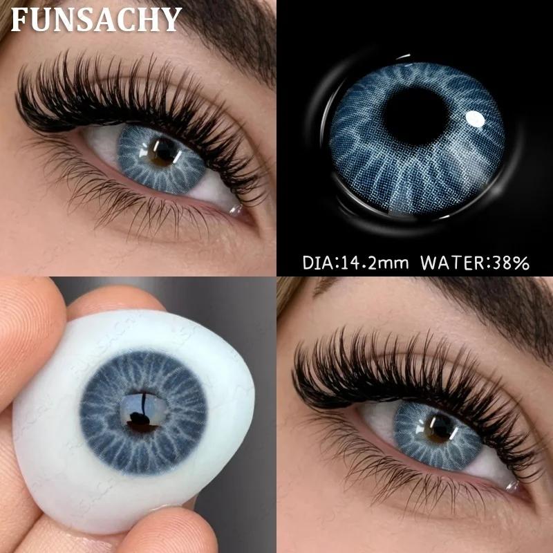 FUNSACHY 1 пара цветных зрачков для глаз Контакты для больших глаз Годовые Натуральный коричневый Косметические Зеленые линзы для цвета глаз Серые линзы для красоты