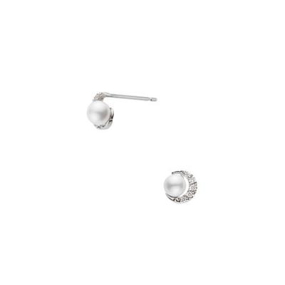 Серьги Платина Lune Blanc Жемчуг Акойя Бриллиант Полумесяц APVA2381 PA [Vendome Aoyama] [Официальный]