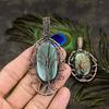 Labradorite Gemstone Copper Wire Wrap Jewelry Pendant 3.35"