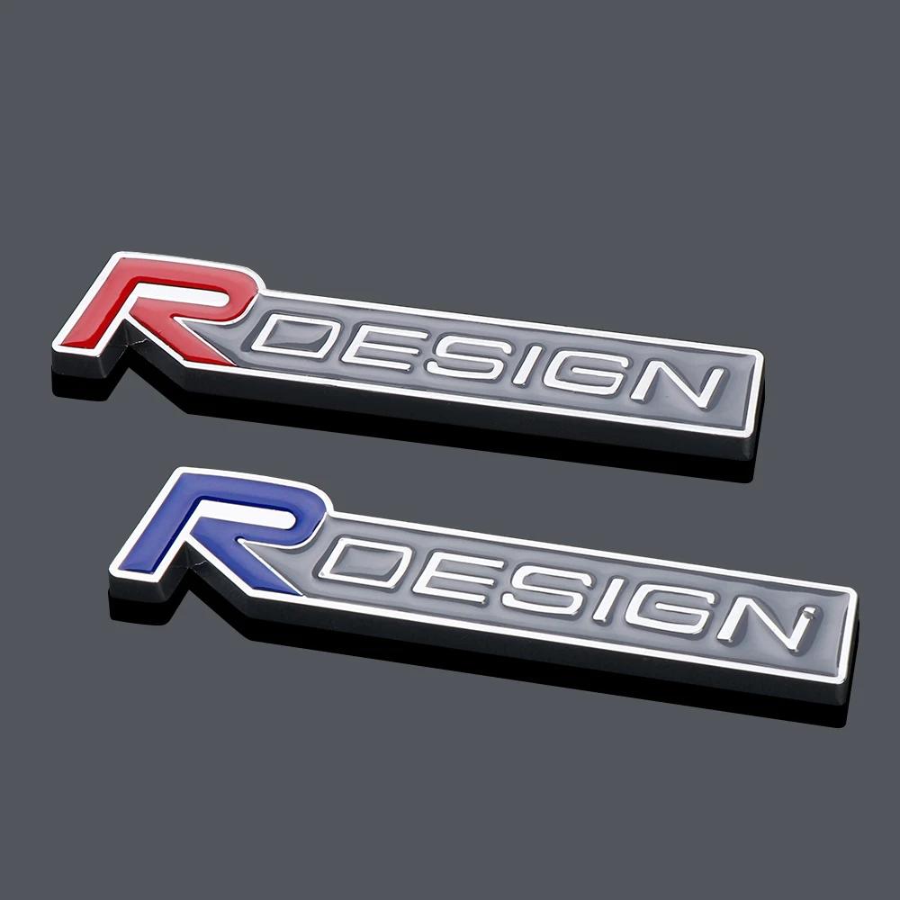1pc 3D Metal Car Badge Sticker Gutter Body Trunk Decor Car Accessories For Volvo Rdesign AWD S40 S60 S70 S80 S90 V40 V50 V60 V70