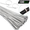 100PCS Multi-Purpose Locking Cable Metal Zip Ties Stainless Steel Cable Ties Locking Metal Zip-Exhaust Wrap Coated