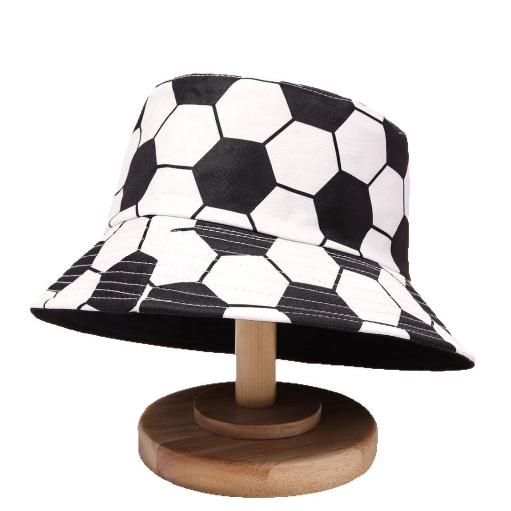 Football Pattern Printed Bucket Hat Spring And Summer Outdoor Foldable Sunshade Sunscreen Cap
