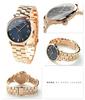 Женские часы Marc by Marc Jacobs Baker с синим циферблатом, корпус и браслет из нержавеющей стали с покрытием цвета розового золота MBM3330 В комплект входят Часы