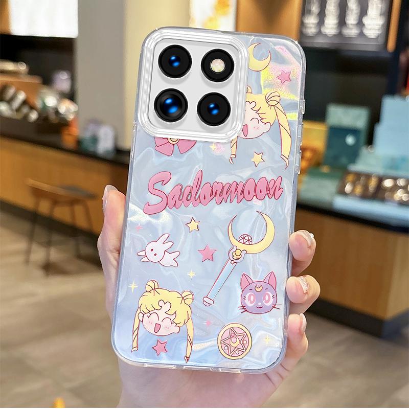 Милый мультяшный чехол 'Сейлор Мун' для Xiaomi Poco X6 X3 F6 M6 M4 Pro C61 13T 11 Lite, градиентный, ударопрочный, матовый