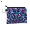 Boho Change Small Coin Purse Mini Wallet Coin Bag Flower Print Pouch Waterproof With Zipper Exquisite Present For Women Girls