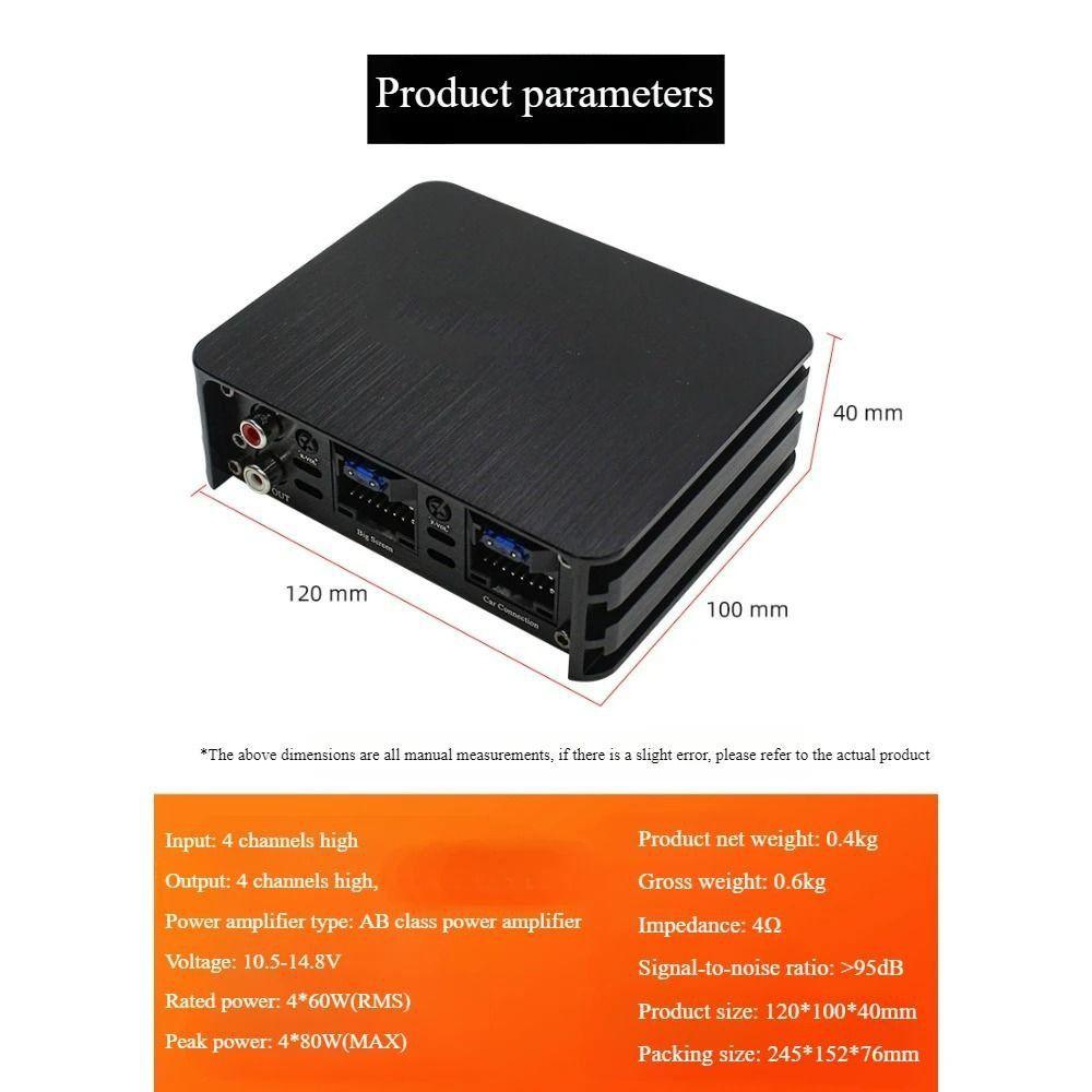 Интеллектуальный автомобильный усилитель мощности Большой экран 6-канальный усилитель мощности Автомобильное аудио