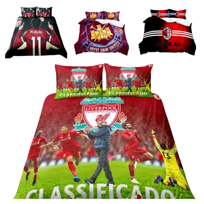 Football-themed Bedding Set Includes Duvet Cover And Pillowcase Polyester Material