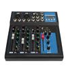 Sound Mixer Metal LCD Display 4 Channel Real Time Monitor Sound Mixing Console for DJ Studio Recording US Plug 110V