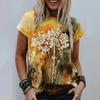 Летние модные топы с короткими рукавами, женские футболки, повседневные футболки с 3D цветочным принтом и круглым вырезом, женская одежда Y2K, футболки больших размеров