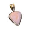 Natural Pink Opal Gemstone 925 Solid Sterling Silver Two Tone Pendant 1.50" G0r23