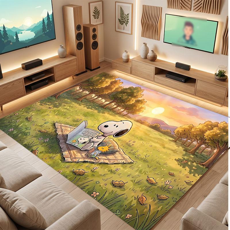 Snoopy Peanuts Rug Soft Thick Non Slip Floor Carpet for Bedroom Living Room Home Decor