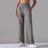 New Polished High-waisted Wide-leg Pants Sports and Leisure Loose Yoga Pants Pocket Hip-lifting and Thin Nine-point Pants