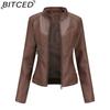 BITCED Женская кожаная куртка приталенного силуэта - Легкая демисезонная верхняя одежда в мотоциклетном стиле, оверсайз, со стойкой