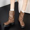 Женские ботинки челси средней длины на платформе и каблуках, зимние дизайнерские новые прогулочные ботинки в готическом стиле, туфли-лодочки бренда Chaussures Femme