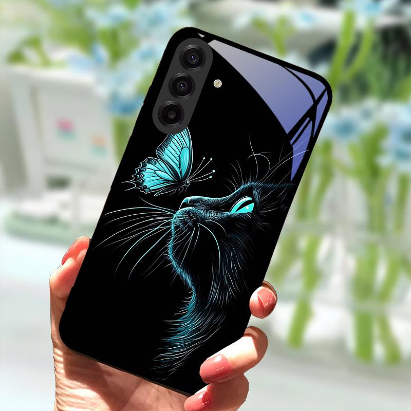 Чехол для телефона Samsung Galaxy S25 FE Модный чехол-бампер из закаленного стекла для задней панели телефона Samsung S25FE S 25 FE Защита объектива Fundas