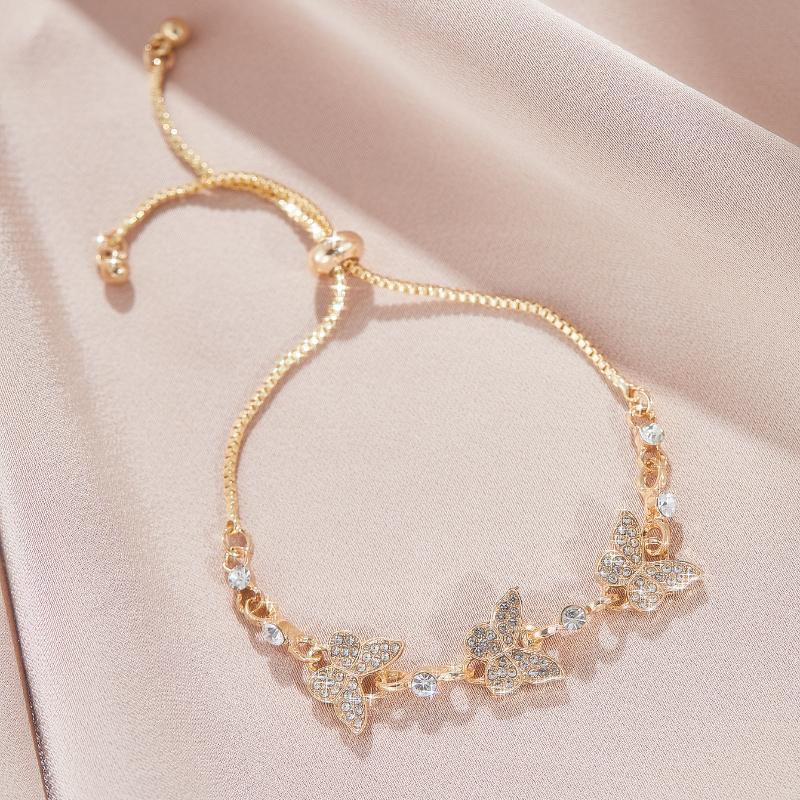 Fashionable Luxury Simple Zircon Butterfly Bracelet for Women Versatile Personality Creative Elegant Party Zircon Holiday Gift