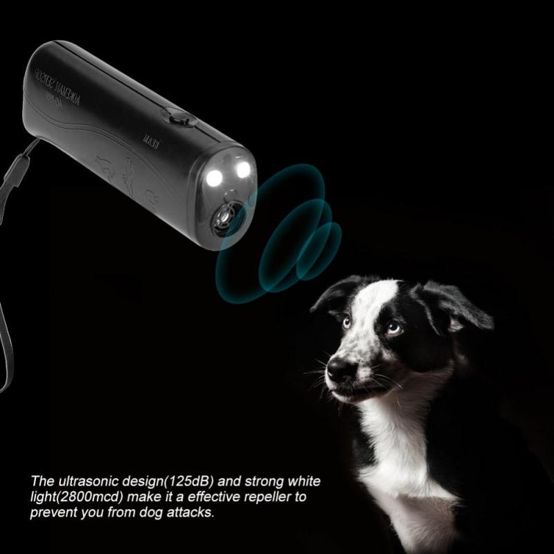 Многофункциональный ультразвуковой отпугиватель собак фонарик анти-лай батарея 9V не включена