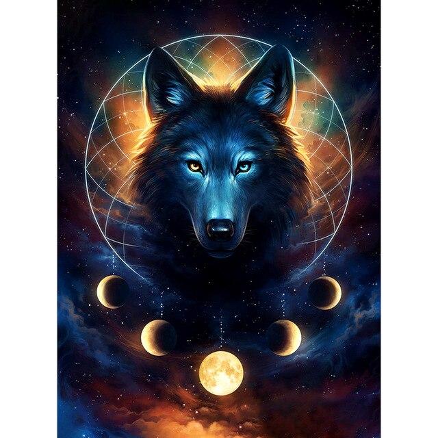 Волк DIY 5D алмазов картина вышивки крестом комплект полный круглый смолы животных Алмазная вышивка волки мозаика горный хрусталь домашний декор