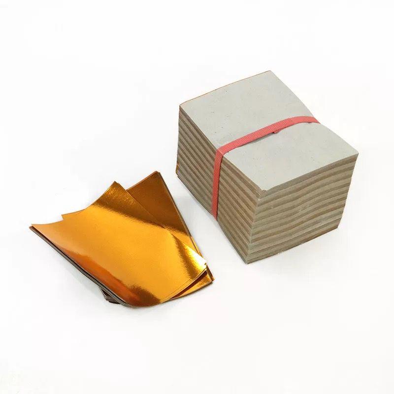 Жертвенные припасы: Ручная работа Золотые и Серебряные Слитки Оловянная Фольга Бумага для Поминальных Ритуалов Оригами Ламинированные Подарочные Листы