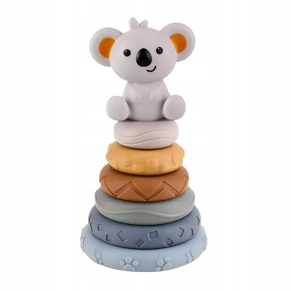 Miękkie Gumowe Klocki Sensoryczne Kreatywne Wieża Piramida Montessori Koala