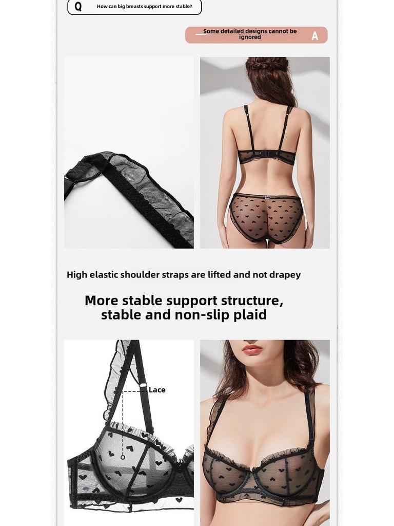 Сексуальный комплект бюстгальтера с кружевом и сборкой для женщин - Летняя коллекция