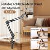 4-12.9” Rotatable Tablet Stand Phone Stand Long Arm Metal 180° Adjustable Holder For iPad Pro Air Xiaomi iPhone Huawei Samsung