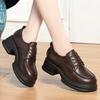 Лоферы на мягкой подошве женские ретро весна и осень новая одинарная обувь британский стиль платформа рабочая обувь маленькие кожаные туфли