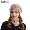 Cross-border New Knitted Pullover Hat Scarf Two-piece Winter Warm Ear Protection Men's and Women's Same Wool Hat