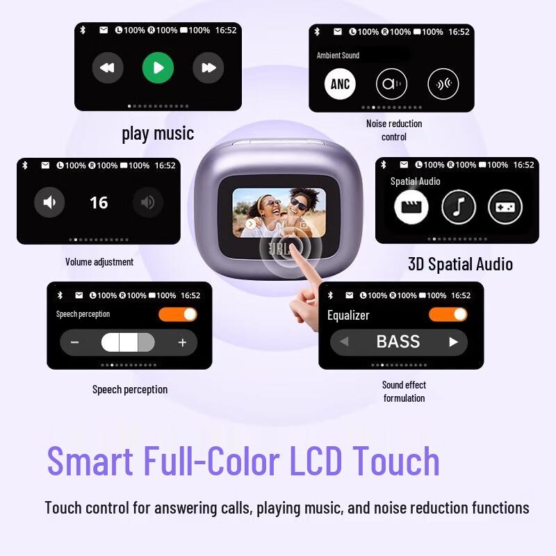 JBL Беспроводные наушники-вкладыши с шумоподавлением LIVE BEAM 3 и кейсом со смарт-дисплеем