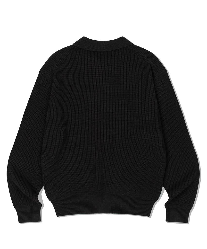 DE GRAND MATIN Zip-Up Collar Knitwear_Black