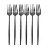 6Pcs/Set Black Dinner Fork Set Stainless Steel Dessert Cake Fork Cutlery Set Fruit Salad Fork Set Tableware Kitchen Flatware Set