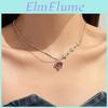 Purple Heart Necklace Gradient Pendant For Women Crystal Love Clavicle Chain Light Luxury Girls Jewelry Trendy Accessories