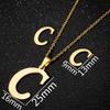 English Letter Necklace & Earring Set: Fashionable Jewelry for Women