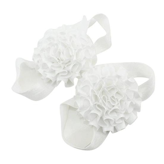 2Pcs Baby Infant Toddler Girl Ribbon Flowers Barefoot Sandals Sock Toe Shoes