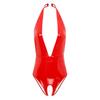 Women's Wetlook Latex Catsuit Patent Leather Bodysuit Sleepwear Pole Dance Nightclub Outfit