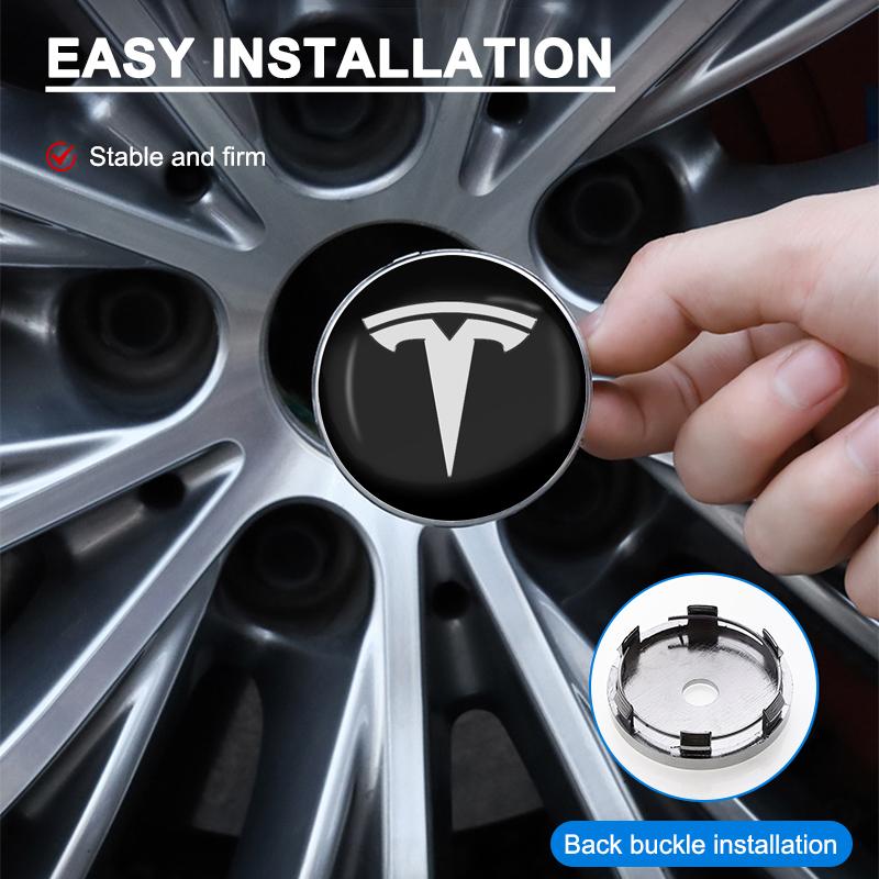 4Pcs Car Wheel Center Hub Center Cap Rim Hub Dustproof Cover Car Accessories For Tesla Model 3 Model S Model X Y SpaceX Styling
