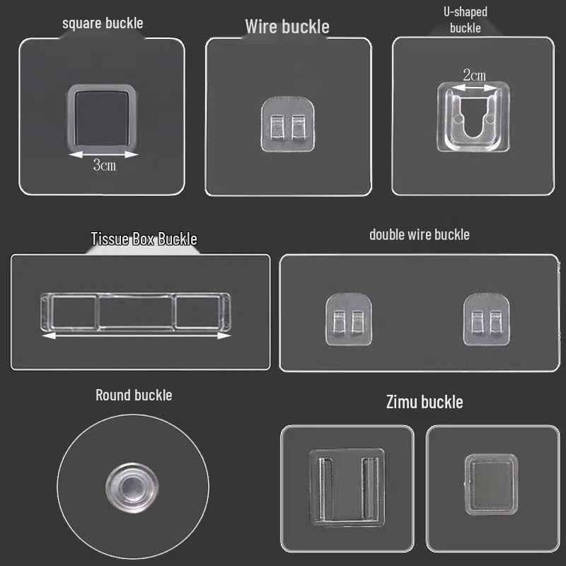 Многослойная клейкая настенная полка для хранения с прозрачными крючками для ванной комнаты