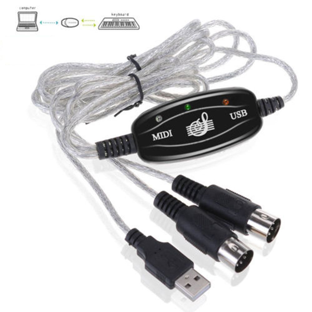 for Electric Piano MIDI Interface USB IN-OUT Converter Drum Adapter MIDI to USB Cable MIDI Cable