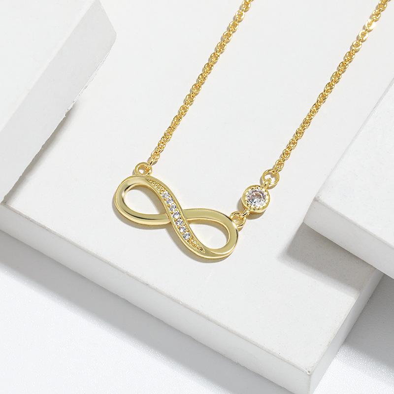 8 Characters Love Infinite Necklace, High-End Simplicity Mobius Infinite Symbol Necklace