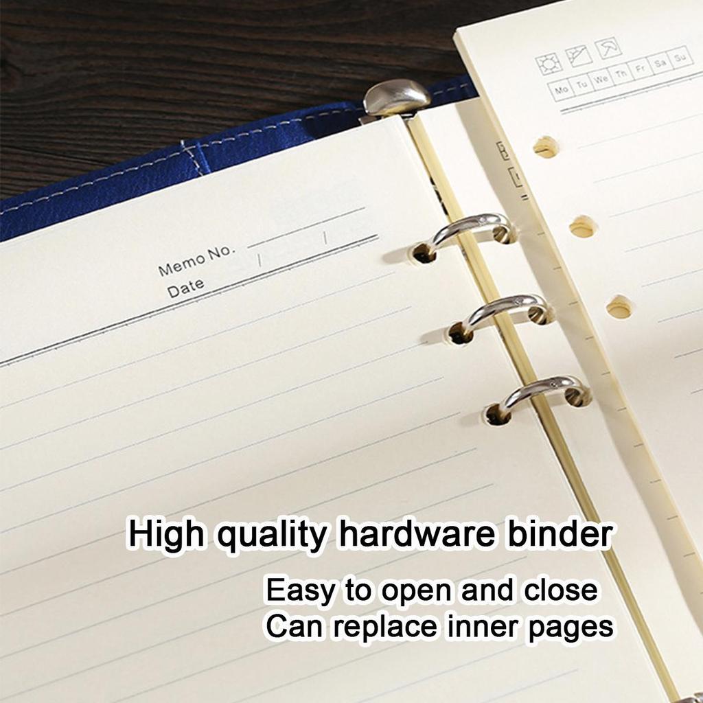 A5 Buckled Leather Student Subject Notebook, Business Loose-leaf Notepad, Office Meeting Record Book, Thickened Diary, Travel Log