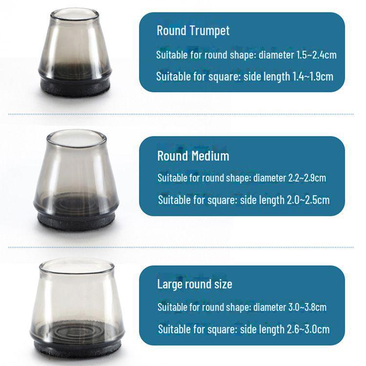 Silent Table and Chair Foot Covers, Thick Wear-Resistant Anti-Slip Pads for Table and Stool Legs